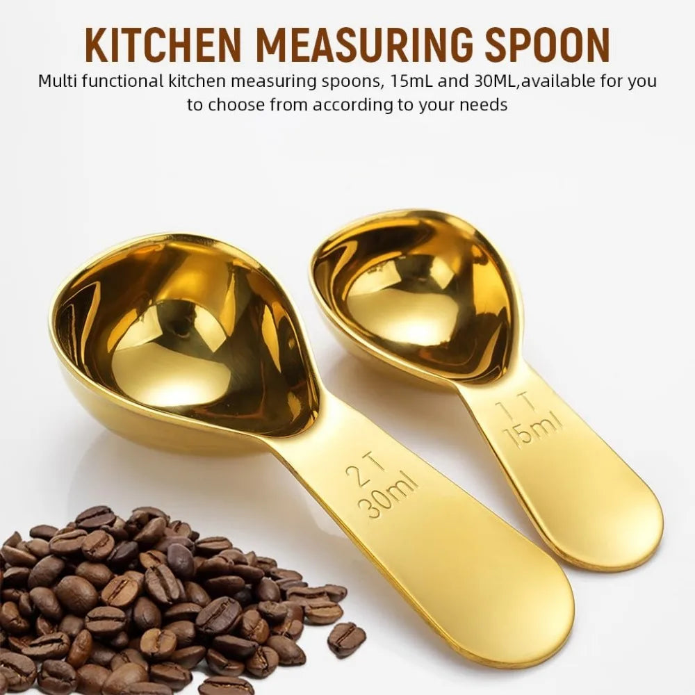 Stainless Steel Coffee Scoop Scoops Short Handle Tablespoon Measuring Zpaxo