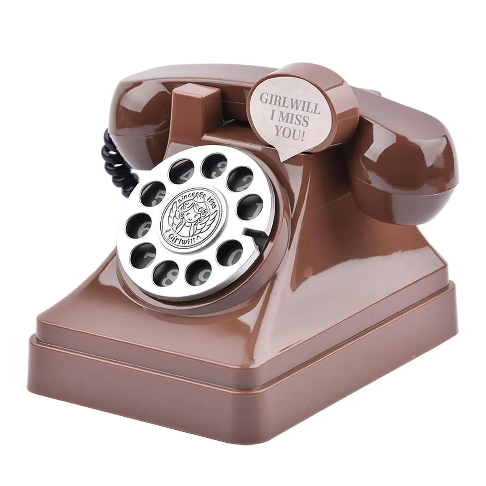 Vintage Telephone Coin Bank – Retro Metal Money Saving Piggy Bank Decorative Coin Bank Zpaxo Coffee