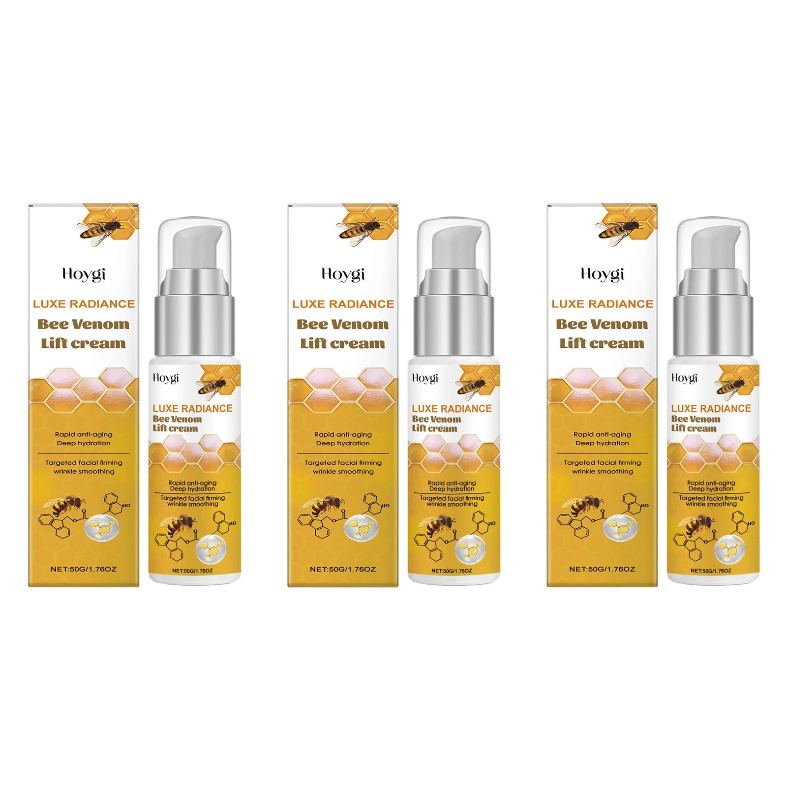 Hoygi Bee Venom Face Cream Anti-Wrinkle Firming Moisturizer 50ml Anti-Wrinkle Face Cream Zpaxo A-3 x 50g Boxed