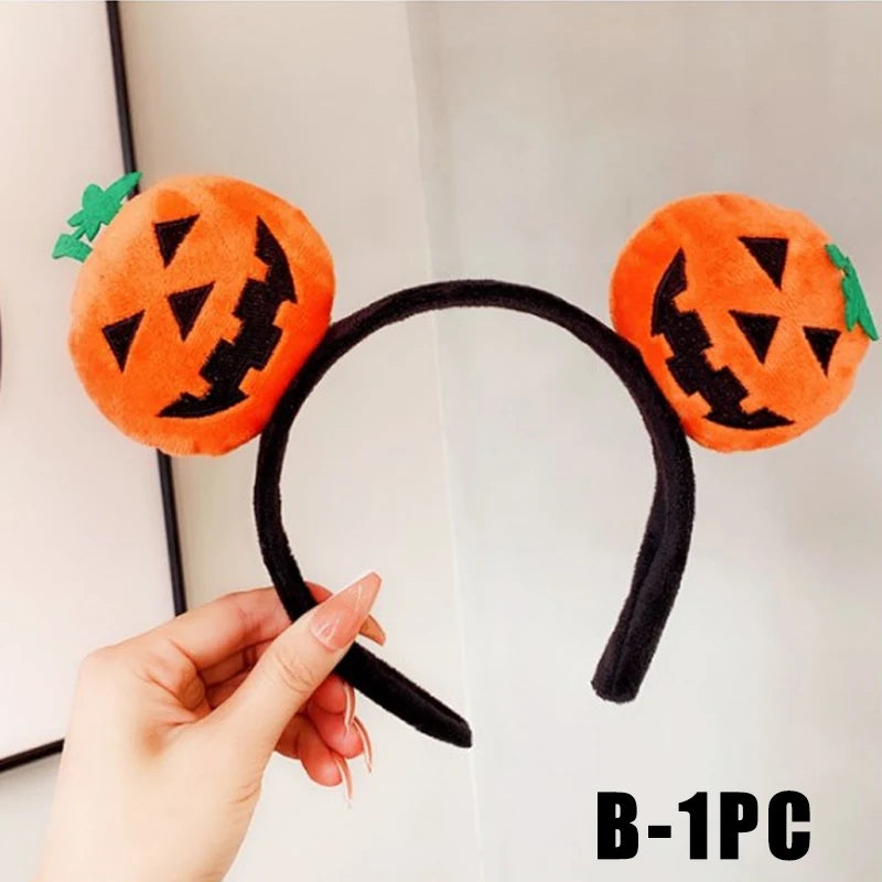 Cute Halloween Pumpkin Devil Horn Headband Funny Hair Hoop Girls