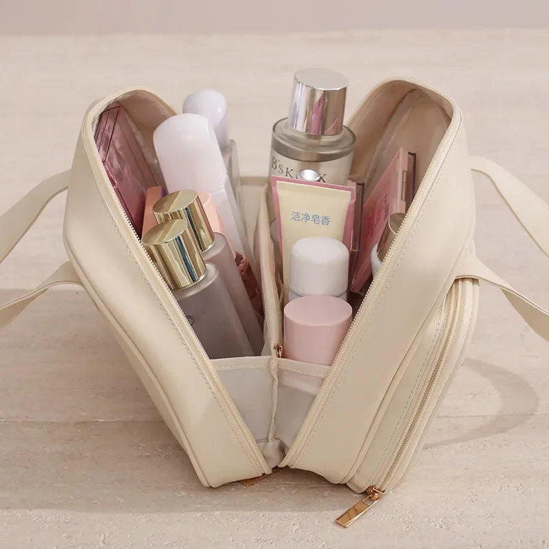 New Handheld Four Sided Toilet Bag, Travel Cosmetics Storage Bag, Waterproof Makeup Organizer Bag, Large Capacity Pouch Lady Box Zpaxo