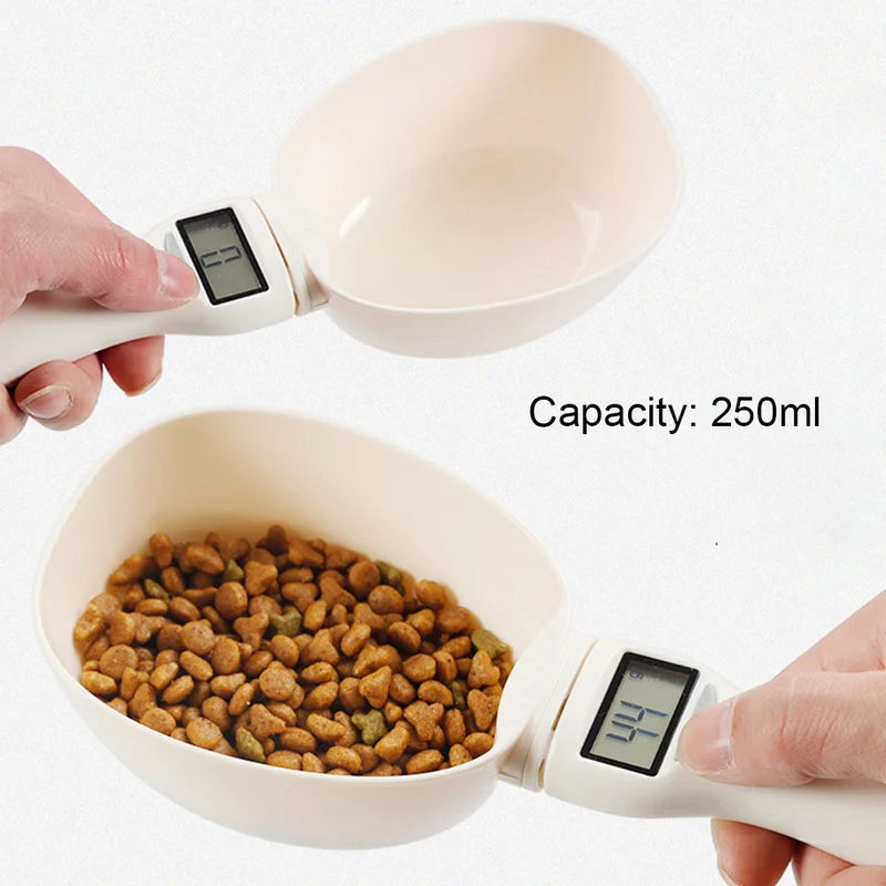 Mini Pet Food Scale Spoon Electronic Measuring Cup Dog Cat Feeding Bowl Volumn Portable Weighing Meter with LED Display Feeder Zpaxo