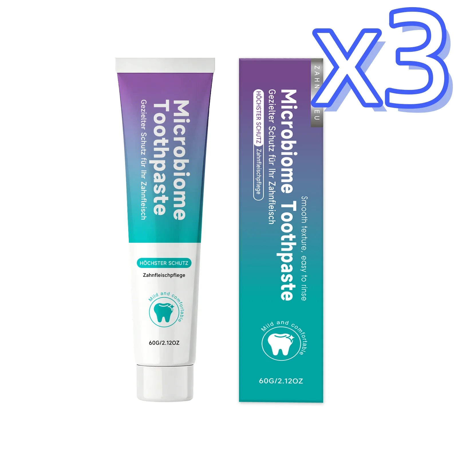 Menthol Whitening Toothpaste – Fresh Breath & Enamel Care 60g Whitening Toothpaste Zpaxo 60g Boxed x 3