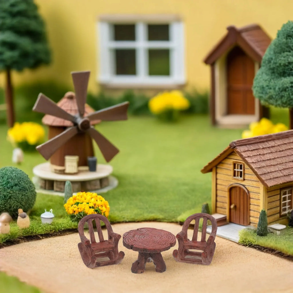 Miniature Garden Furniture Resin Rocking Chair Table Fairy Succulent