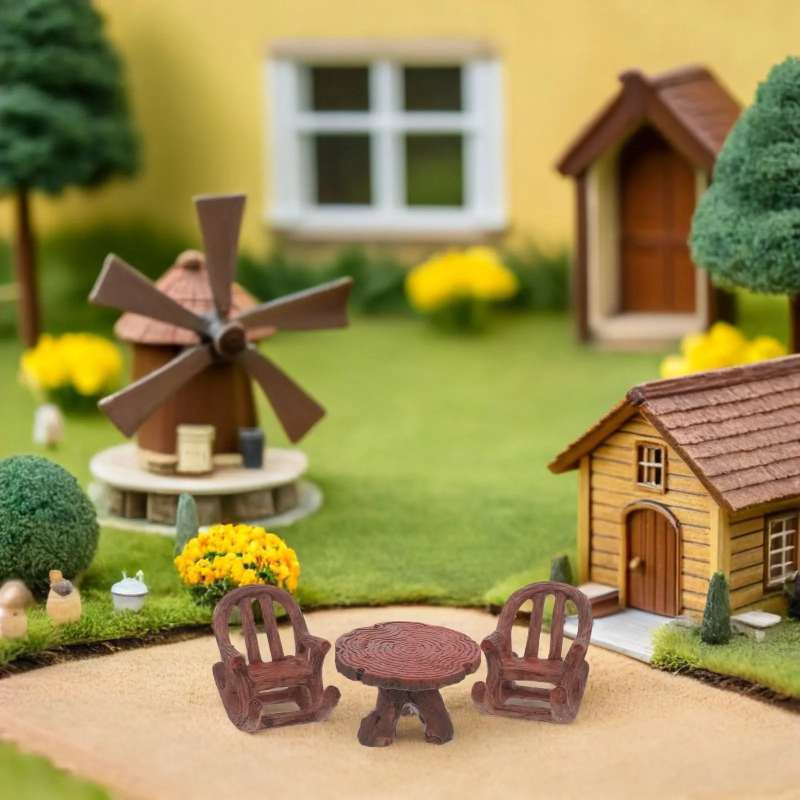 Miniature Garden Furniture Resin Rocking Chair Table Fairy Succulent