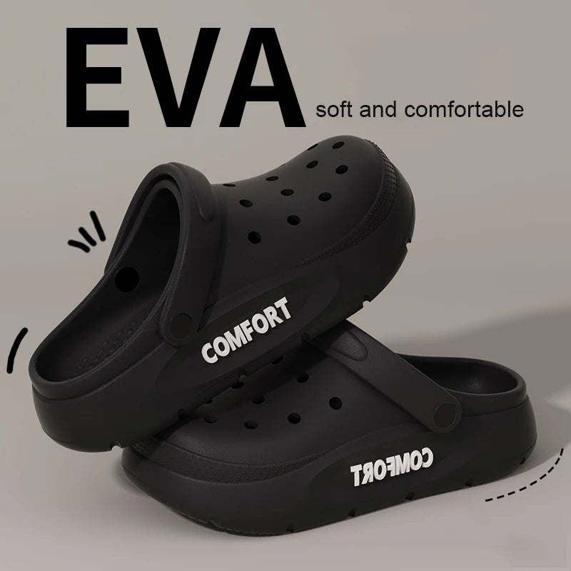 Women's Men's Slippers Summer Anti-Slip Couple Hollow Covered Toe Indoor Outdoor Casual Thick Bottom Sandals for Home Adults Zpaxo 42-43 a pair