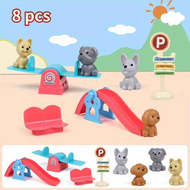 Cute Dog Pet Basket Family Toys Doll Cage Scene Playing Christmas Zpaxo as pic 1