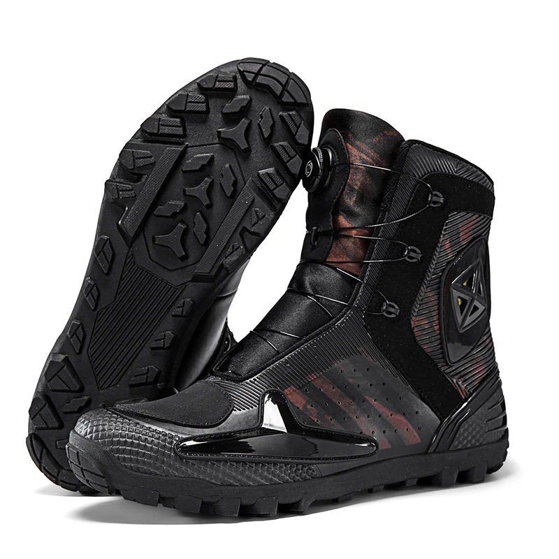 Lexsan Motorcycle Boots Men Leather Motos Breathable Anti Slip Zpaxo JC0026 2 43