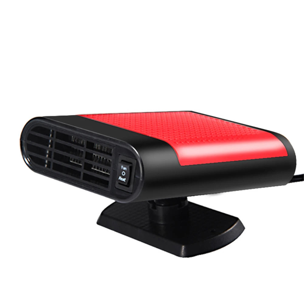 12/24V Windscreen Defroster Demister 1200W Portable Car Heater 360 Rotating Defogging Defrosting Heating Fan Car Anti-Fog Heater Zpaxo Red