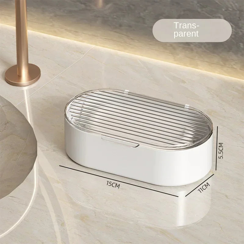 Double Layer Soap Dish with Lid & Drain | Bathroom Soap Box Soap Dish Zpaxo