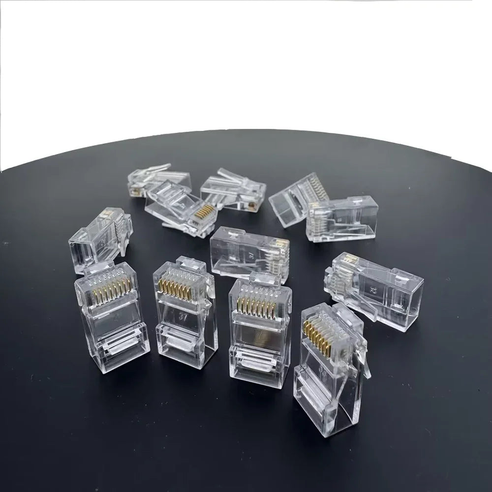100pcs/set RJ45 Cat6/Cat5e Connectors Crystal End 8P8C Crimp UTP Standard Ethernet Network Modular Plug No Pass Through Zpaxo