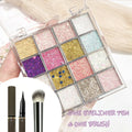 16-Color Glitter Eyeshadow Pumpkin Cherry Blue Purple Shades Bold Zpaxo involve brush set