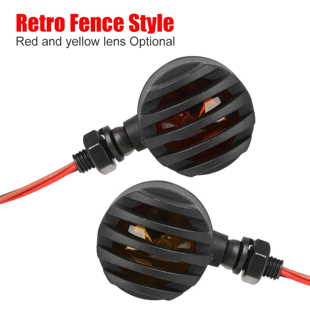 Metal Honda Suzuki Cafe Racer Flasher Halogen Turn Signal Retro Fence