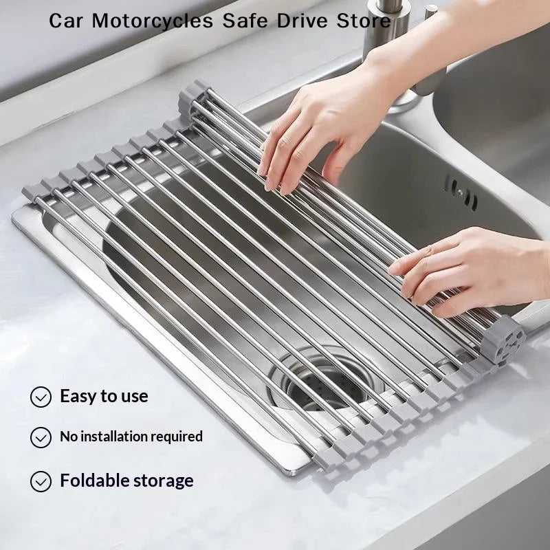 CMRoll Up Dish Drying Rack Flexible Draining Perfect Kitchen Sink
