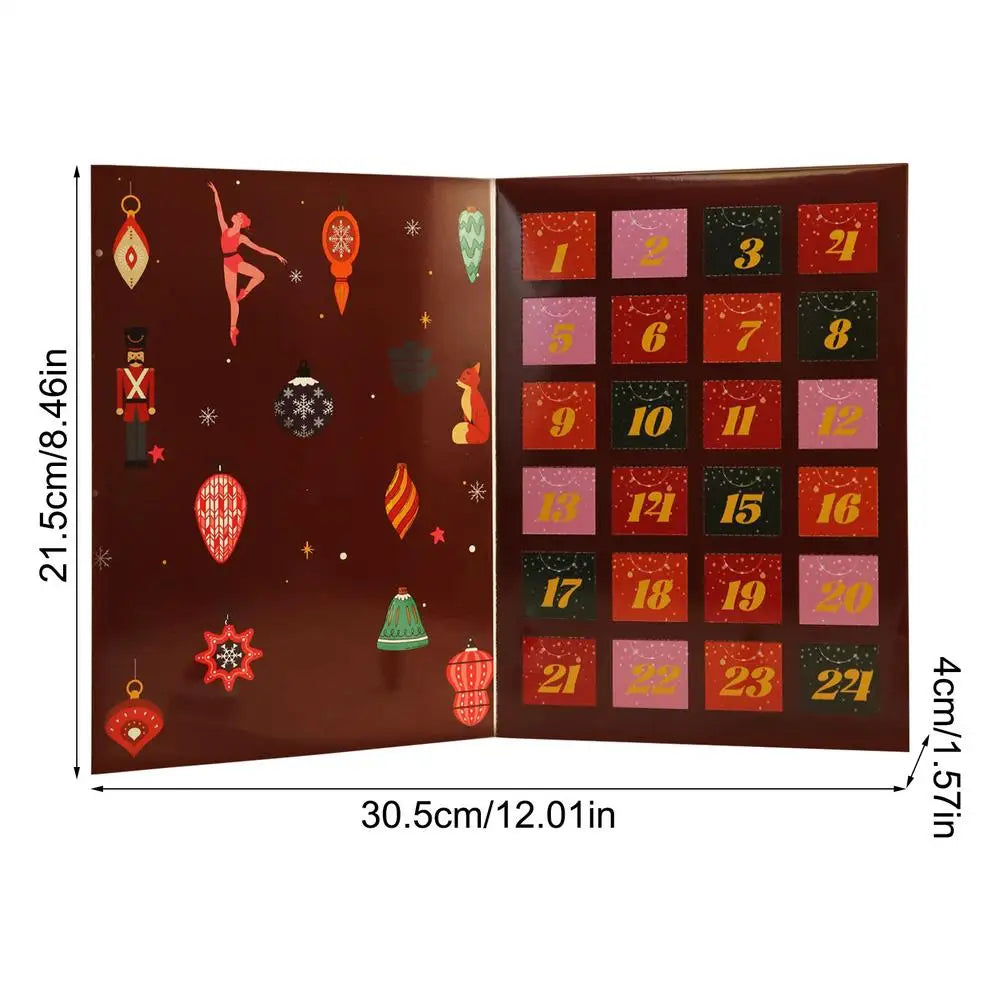 24 Days Christmas Advent Calendar Box Refillable Supports Countdown