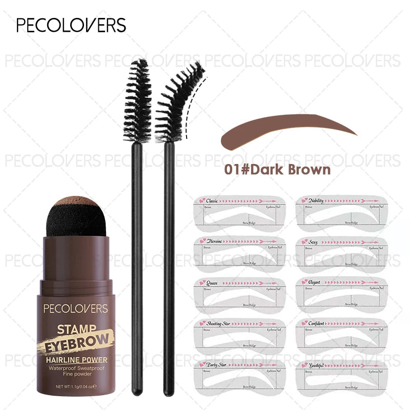 Christmas 3PCS/Set Waterproof Eyebrow Stamp - Fine Powder Perfect Brow Shape, Ideal Gift for Contour & Hairline Zpaxo 01