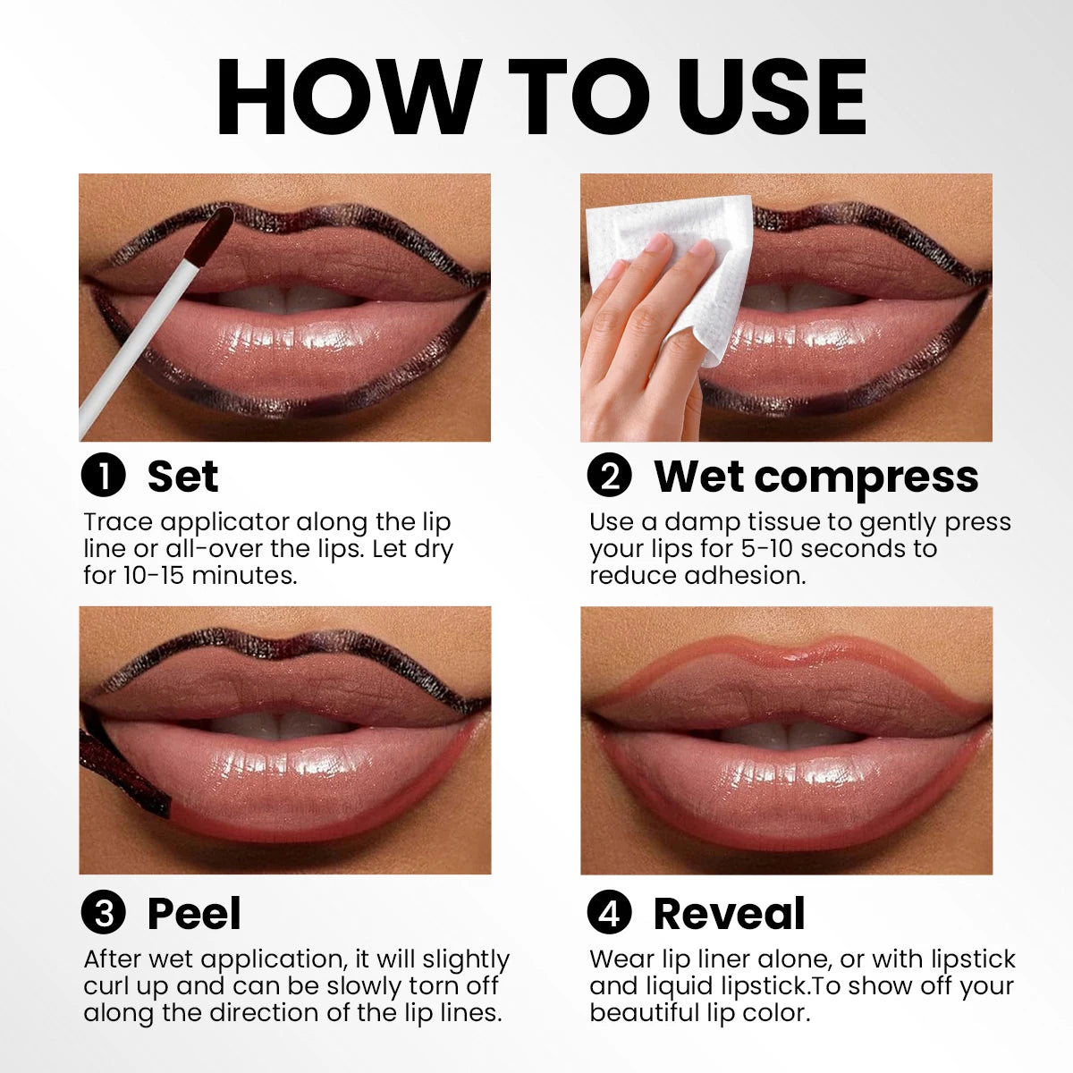 1 pc Peel Off Rose Red Lip gloss Lip Outline Contour Tattoo Lip Stain Waterproof Transfer Resistant Tear Off Peel Off Lipstick Zpaxo