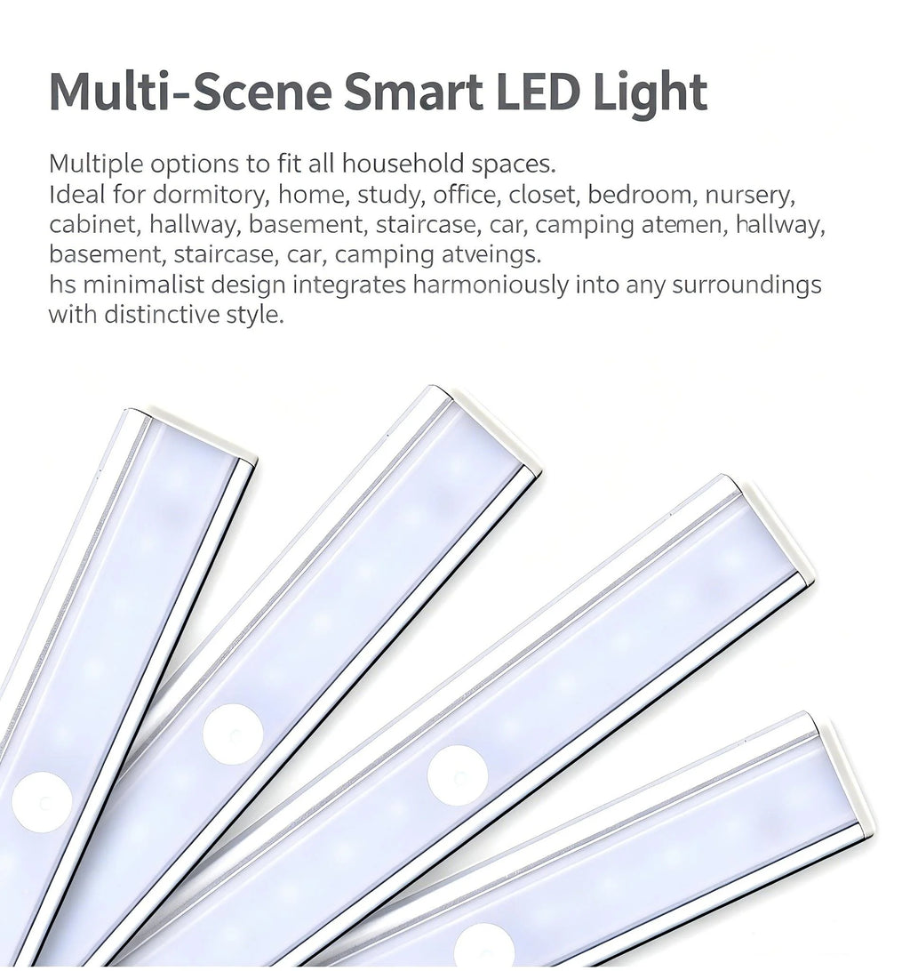 Drill-Free Magnetic Sensor Night Light USB Rechargeable for Closet Hallway Bedroom Automatic Induction Installation Zpaxo