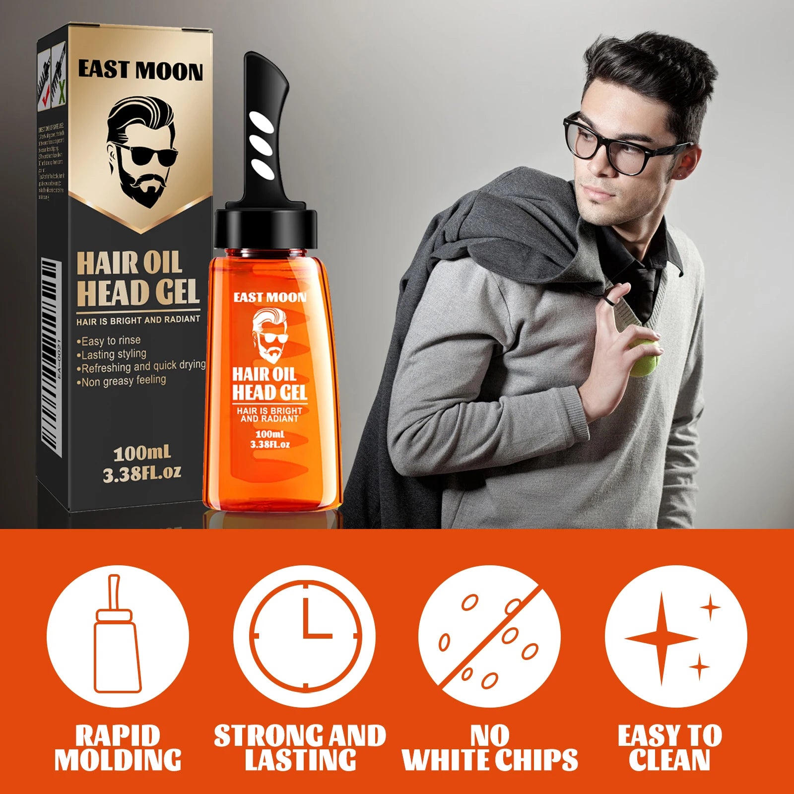 Jaysuing 2-in-1 Men's Hair Wax Gel with Wide Tooth Comb Hair Wax Pomade Zpaxo