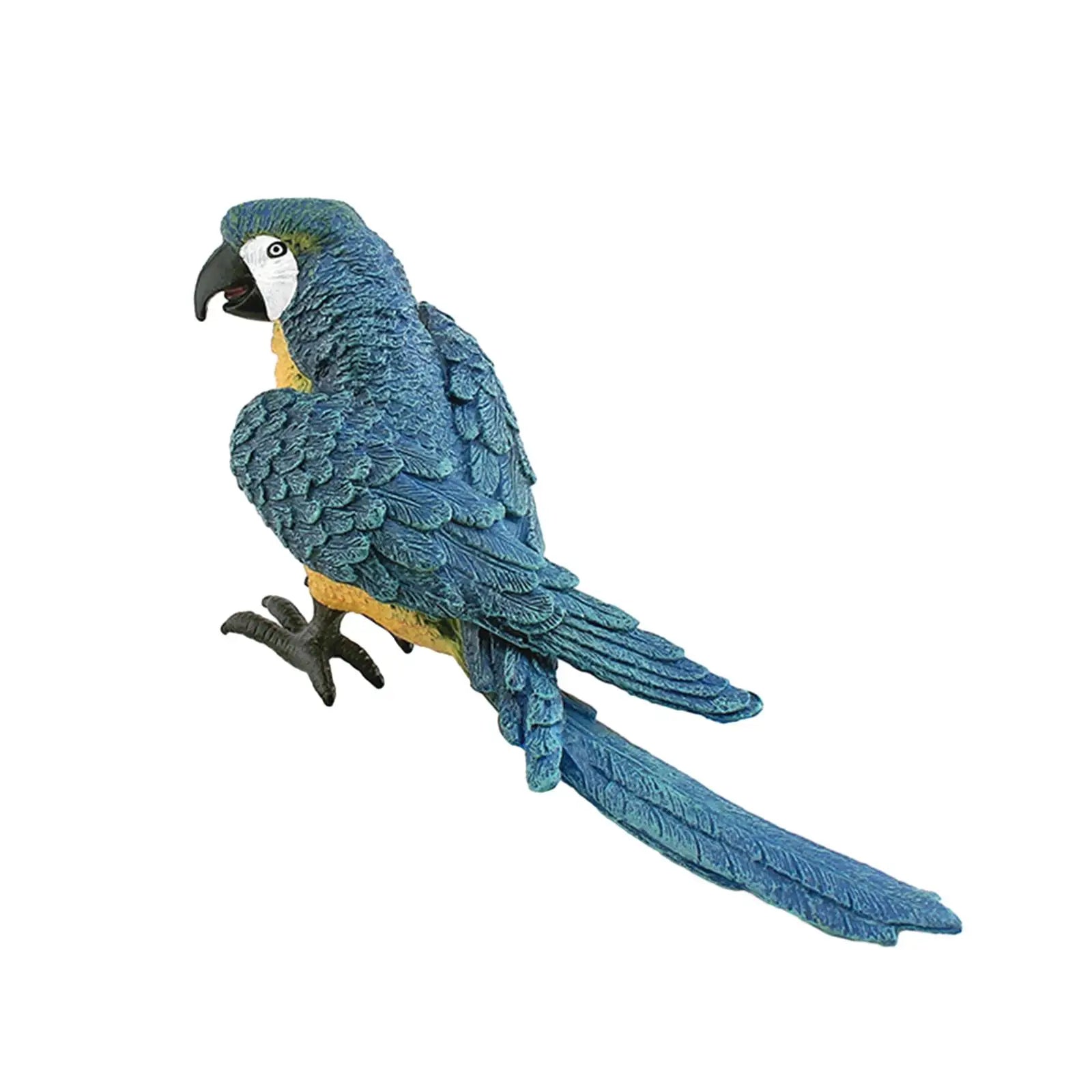 Artificial Parrot Model Bird Ornaments Cute Crafts Fake Parrot Decor Model for Garden Home Backyard Porch Indoor Outdoor Zpaxo Blue