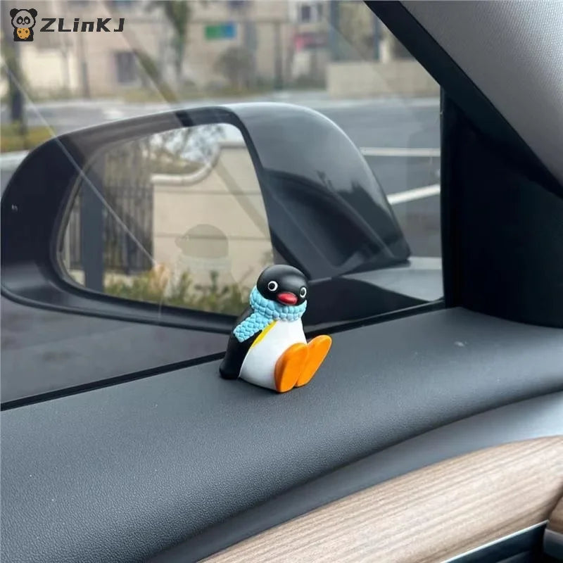 Kawaii Penguin Doll Desktop Ornament Window Edge Car Interior Zpaxo