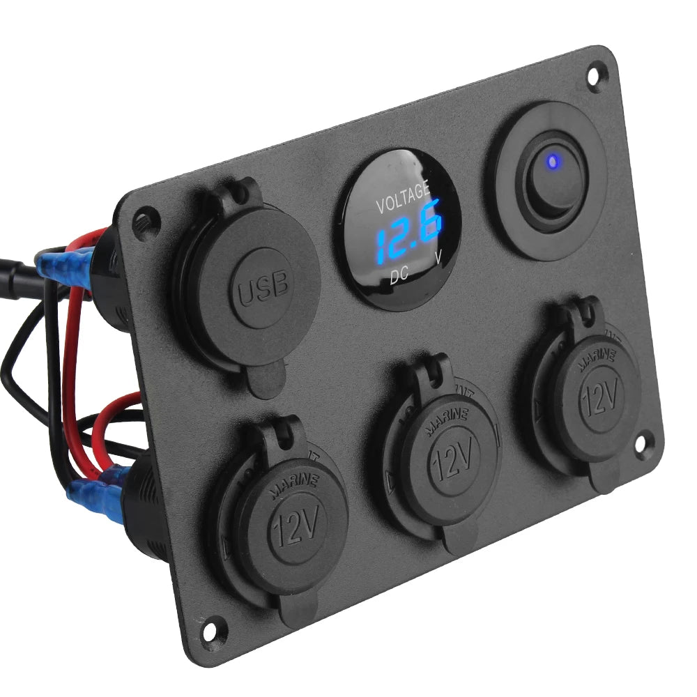 Dual USB Charger Toggle Switch Car Marine RV Multi Panel 4 2A