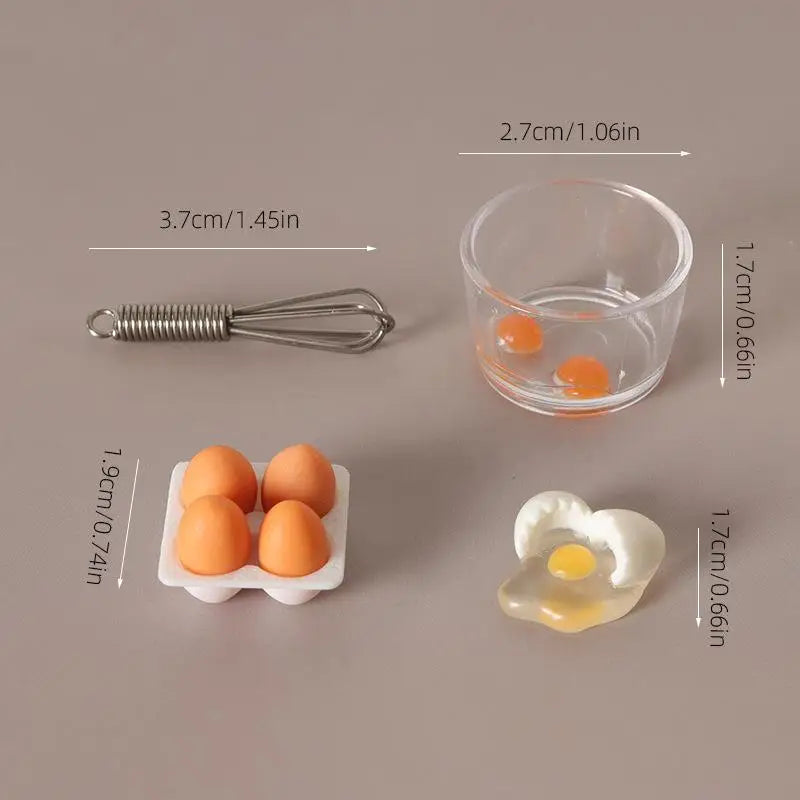 ▶1:12 Dollhouse Mini Egg Frying Pan Kitchenware Model Dollhouse Kitchen Scene Accessories Zpaxo A3 8Pcs
