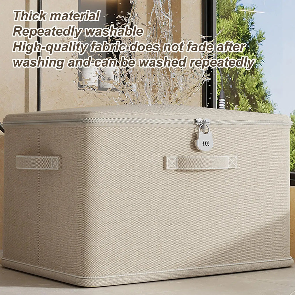 Lockable Storage Box, Odor Proof Stackable Container With Handle, Washable Shelf Baskets For Blanket Clothing Toys Home Organiza Zpaxo
