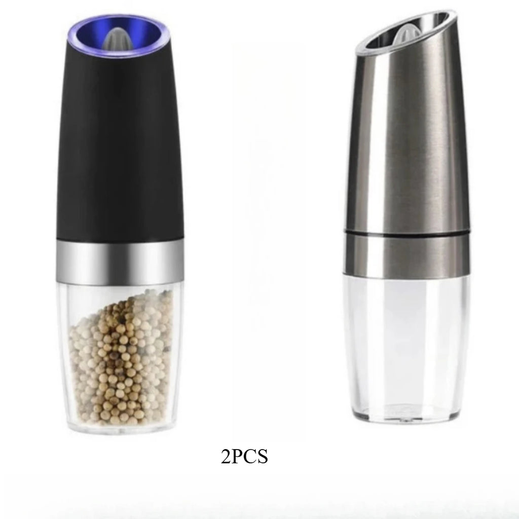 Electric Pepper Grinder Stainless Steel Automatic Gravity Shaker Salt Zpaxo 2pcs