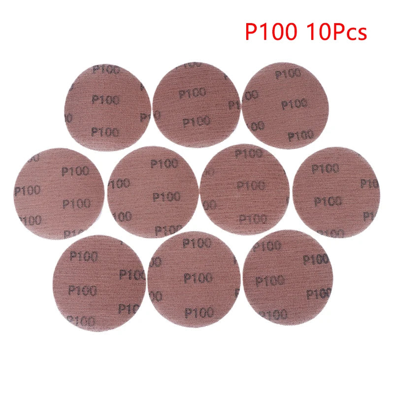 10Pcs 5inch Hook & Loop Abrasive Dust Free Grid Sanding Paper 125mm Mesh Sanding Discs Anti-Blocking Grinding Sandpaper For Car Zpaxo A2