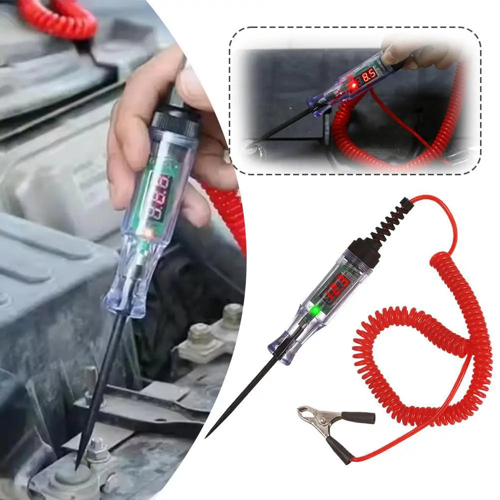12V 48V DC Car Digital Display Test Pen LED Circuit Tester Auto Diagnostic Probe Electric Measuring Pen Automotive Repair Tools Zpaxo