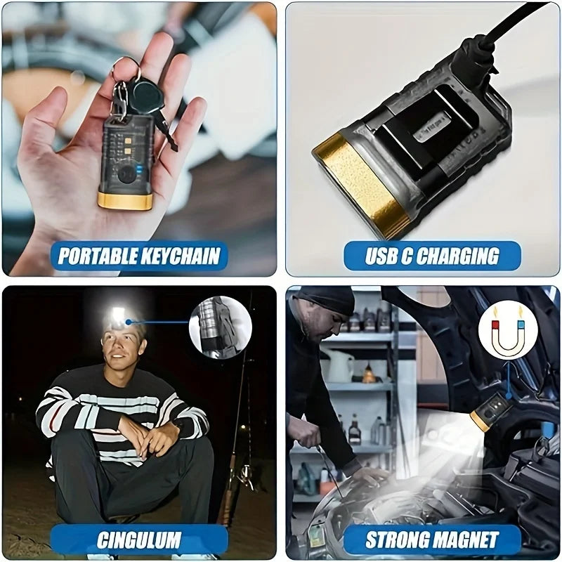 POCKETMAN Mini UV LED Flashlight 365nm USB Rechargeable Keychain