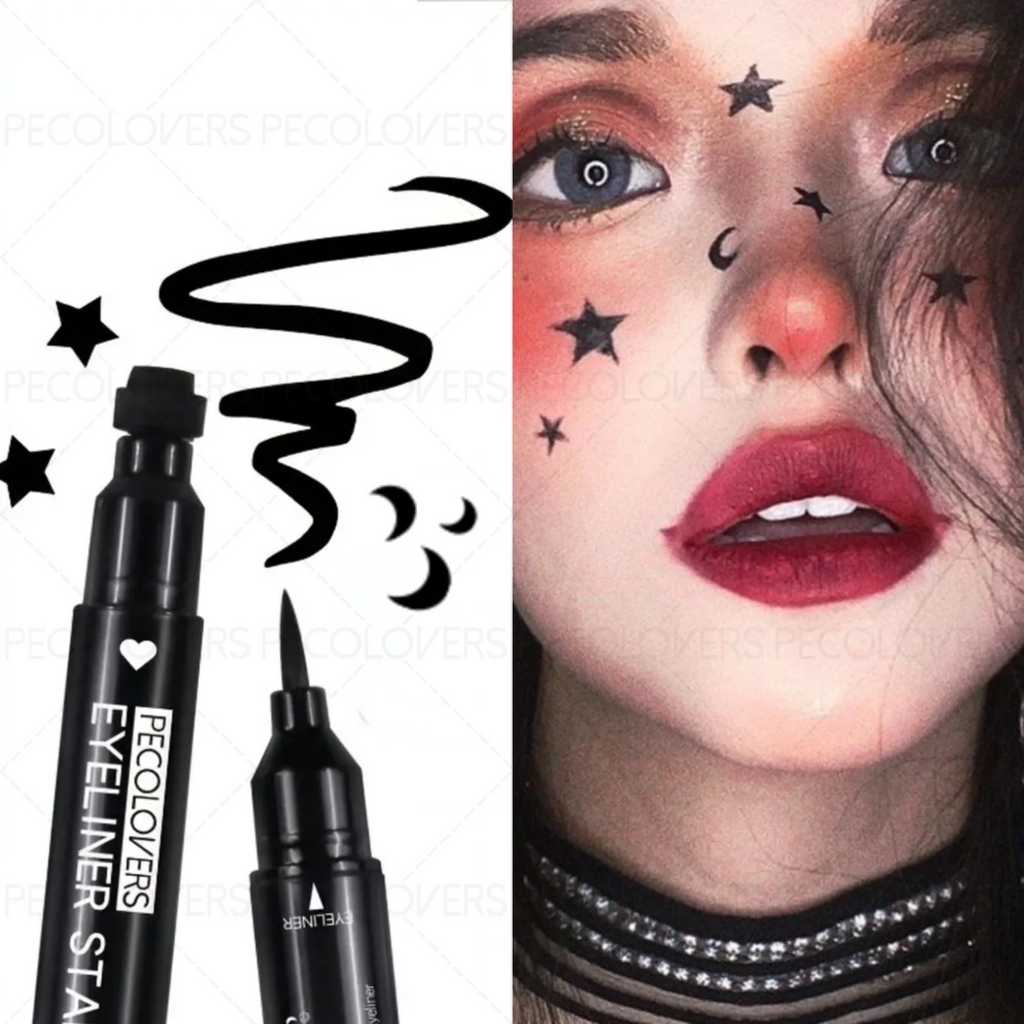 1PC Double-head, Waterproof, Smooth Finish, Quick Eye Makeup, Stamp Eyeliner, Create A Charming Halloween Christmas Eye Makeup Zpaxo