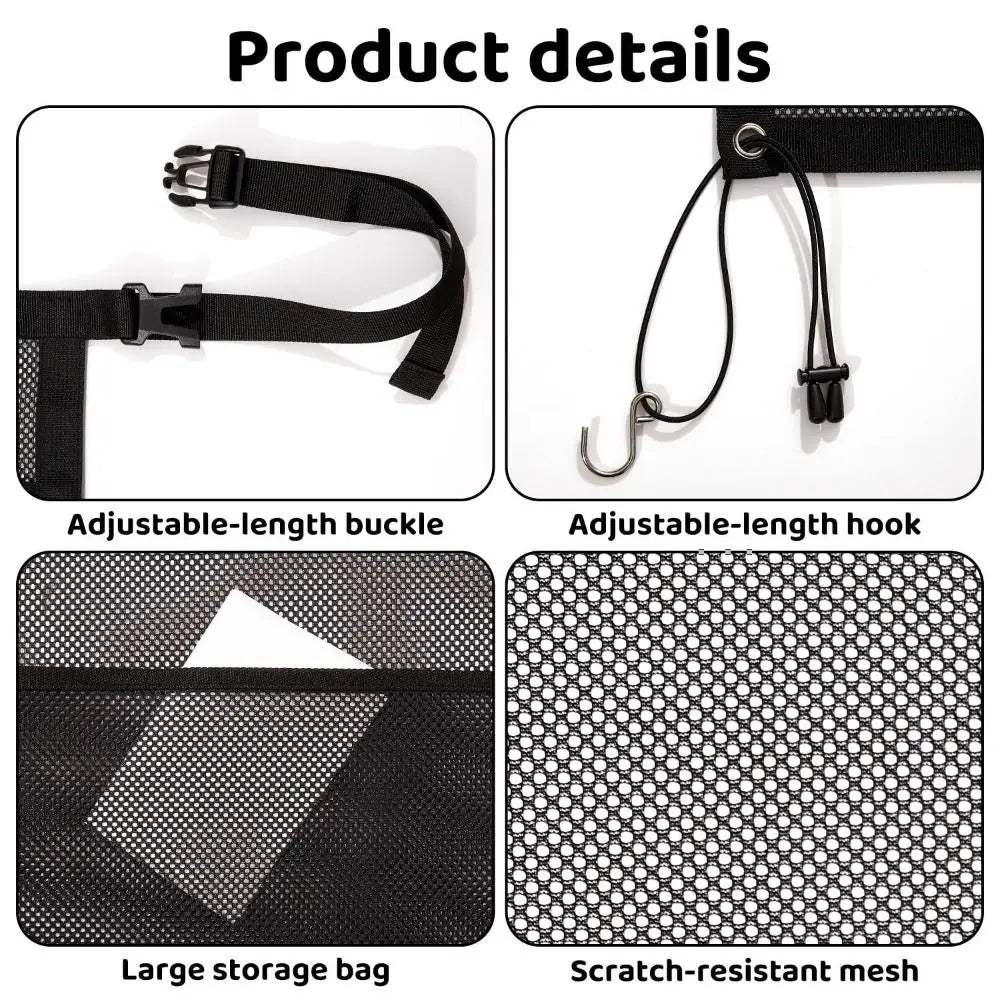 Mesh Material Car Pet Barrier Sturdy Durable Elastic Edge Pet Isolation Net Easy Installation Breathable Car Seat Protective Net Zpaxo