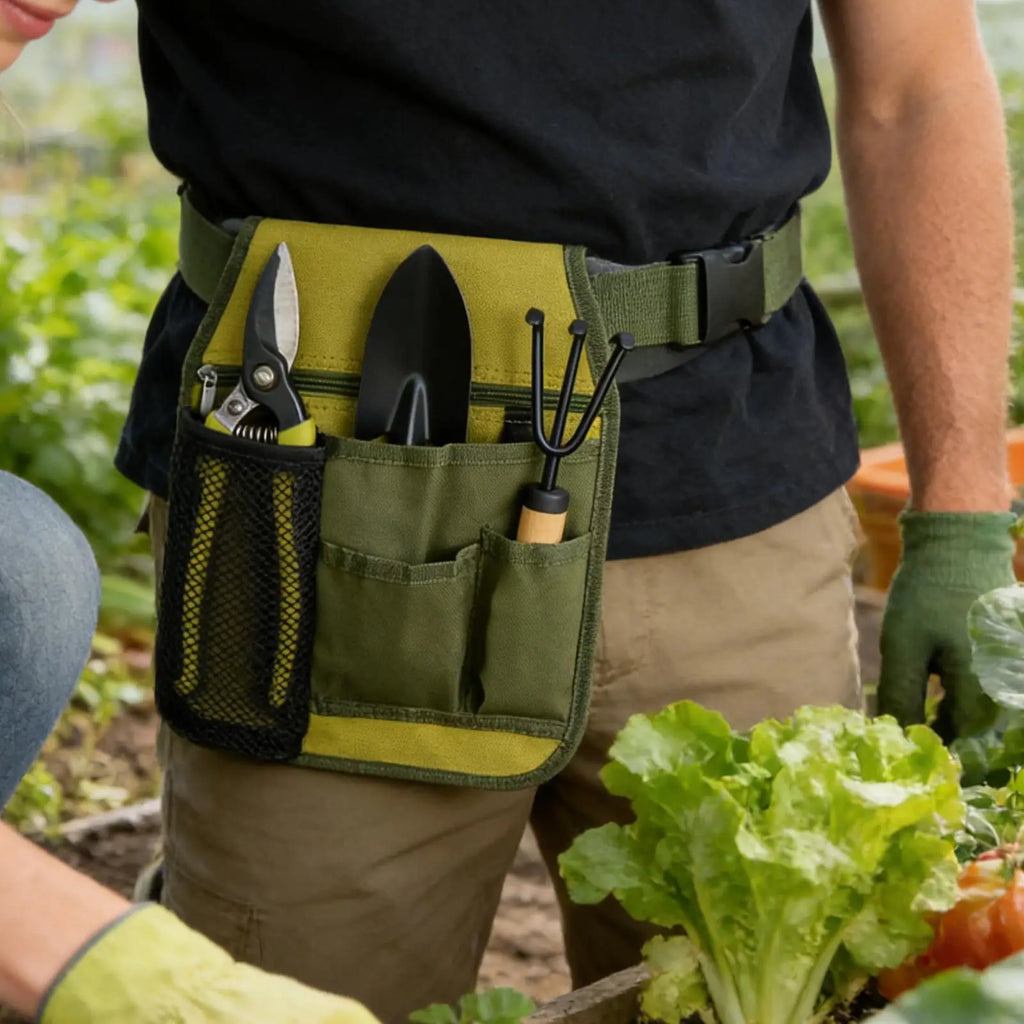 Garden Tool Belt Adjustable Unisex Multiple Pockets Multifunctional Pouch Men Tool Belts for Planting Harvesting Pruning Floral Zpaxo