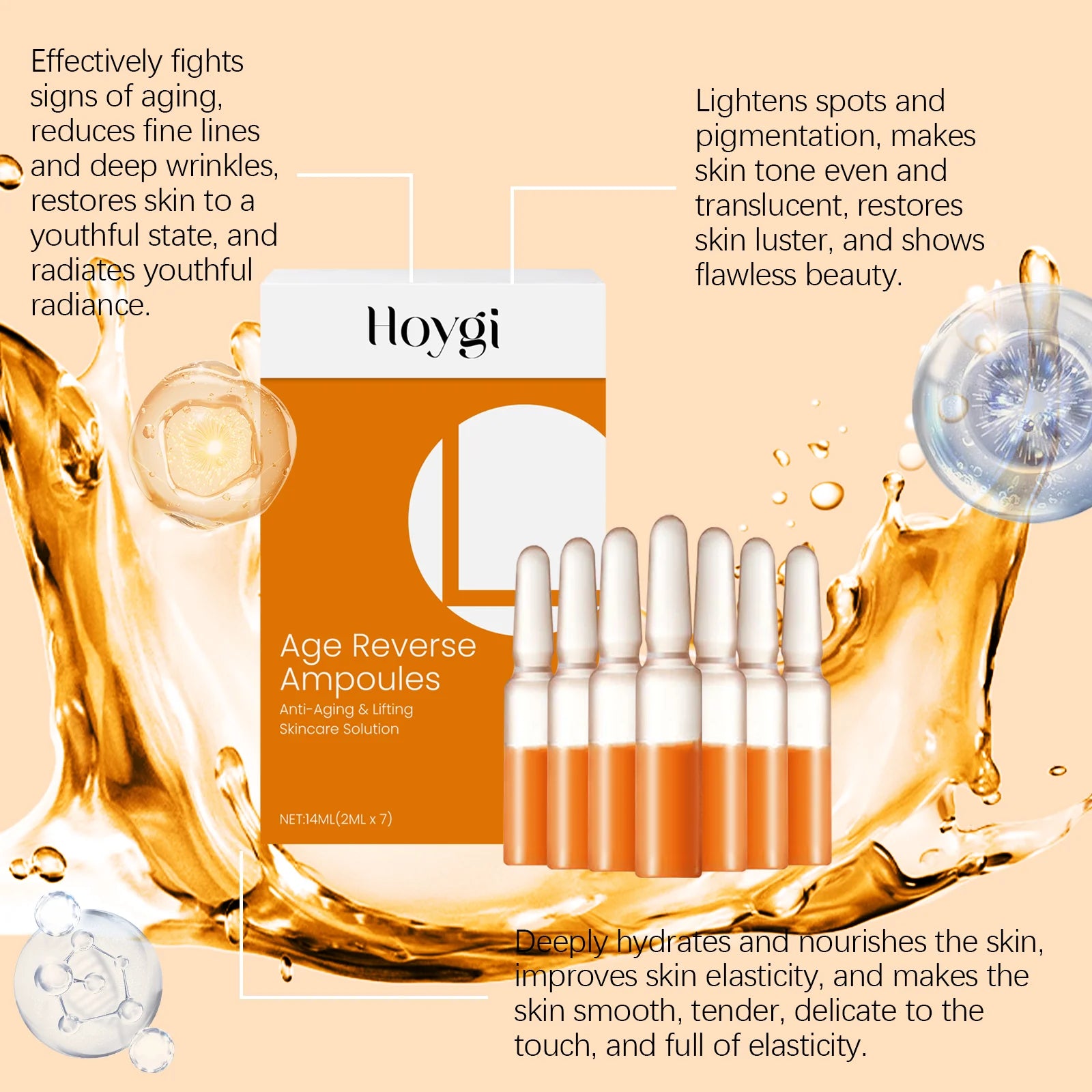 Astaxanthin Ampoule Essence Smoothing Wrinkle Tightening Fade Fine Lines Brighten Shrink Pores Moisturizing Face Care Essence Zpaxo