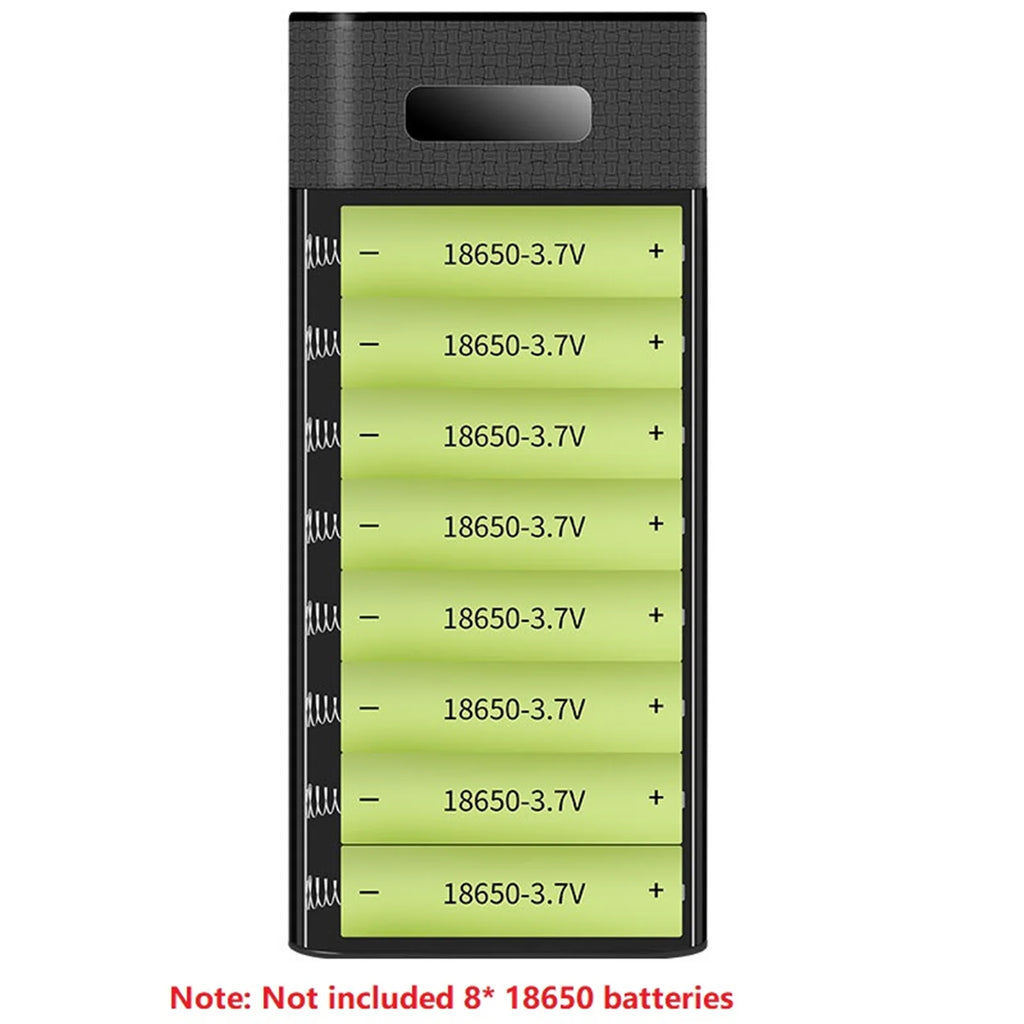 8 18650 Battery DIY Power Bank Case Charge Storage Box 5V Dual USB C