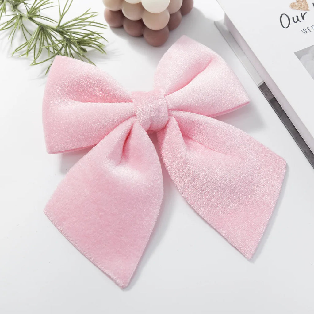 Velvet Christmas Bow Ornament – Pink, Green & White Tree Decor Christmas Bow Ornament Zpaxo