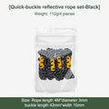 Camping Ropes Outdoor Reflective Tent Rope Reinforced Windproof Ropes With Buckle For Tent Tarp Canopy Accessories Zpaxo Black