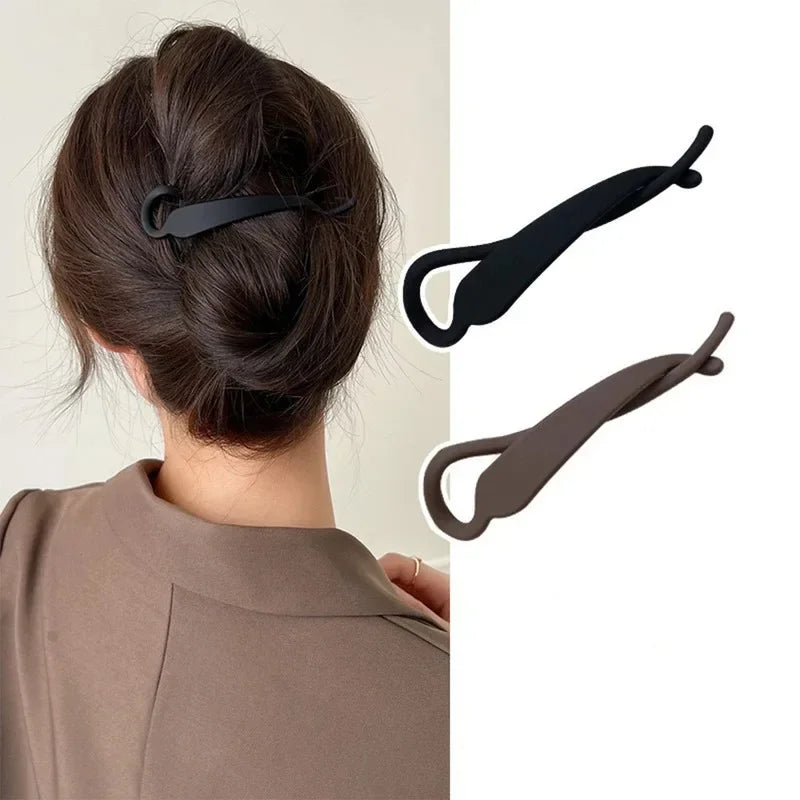 2pcs Simple Fashion Banana Clip Vertical Clip Ponytail Hair Clip Elegant Temperament Hair Accessories for Women to Wear Zpaxo