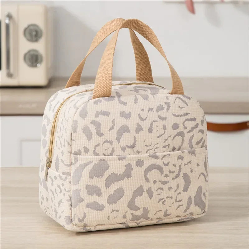 2026 New 1 Pack of Ink Pattern Insulation Bag, Bento Lunch Box Bag, Outdoor Travel Ice Pack, Picnic Bag, Lunch Bag Zpaxo Beige