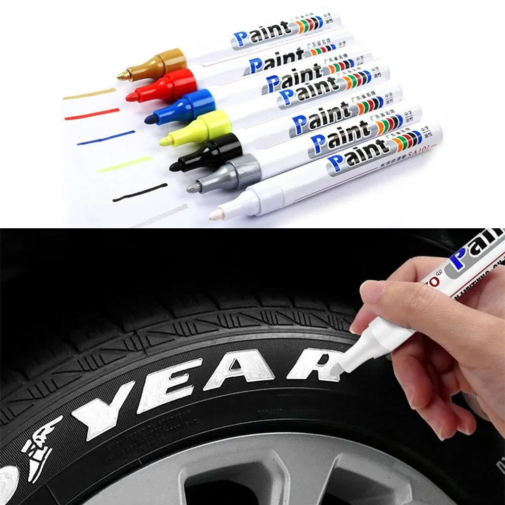 White Waterproof Tire Paint Pen – Permanent Auto Marker