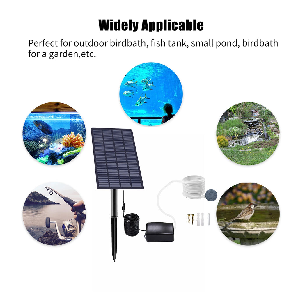 Plug-in Solar Oxygen Pump Fish Tank Oxygenator Aquarium Aerator Air