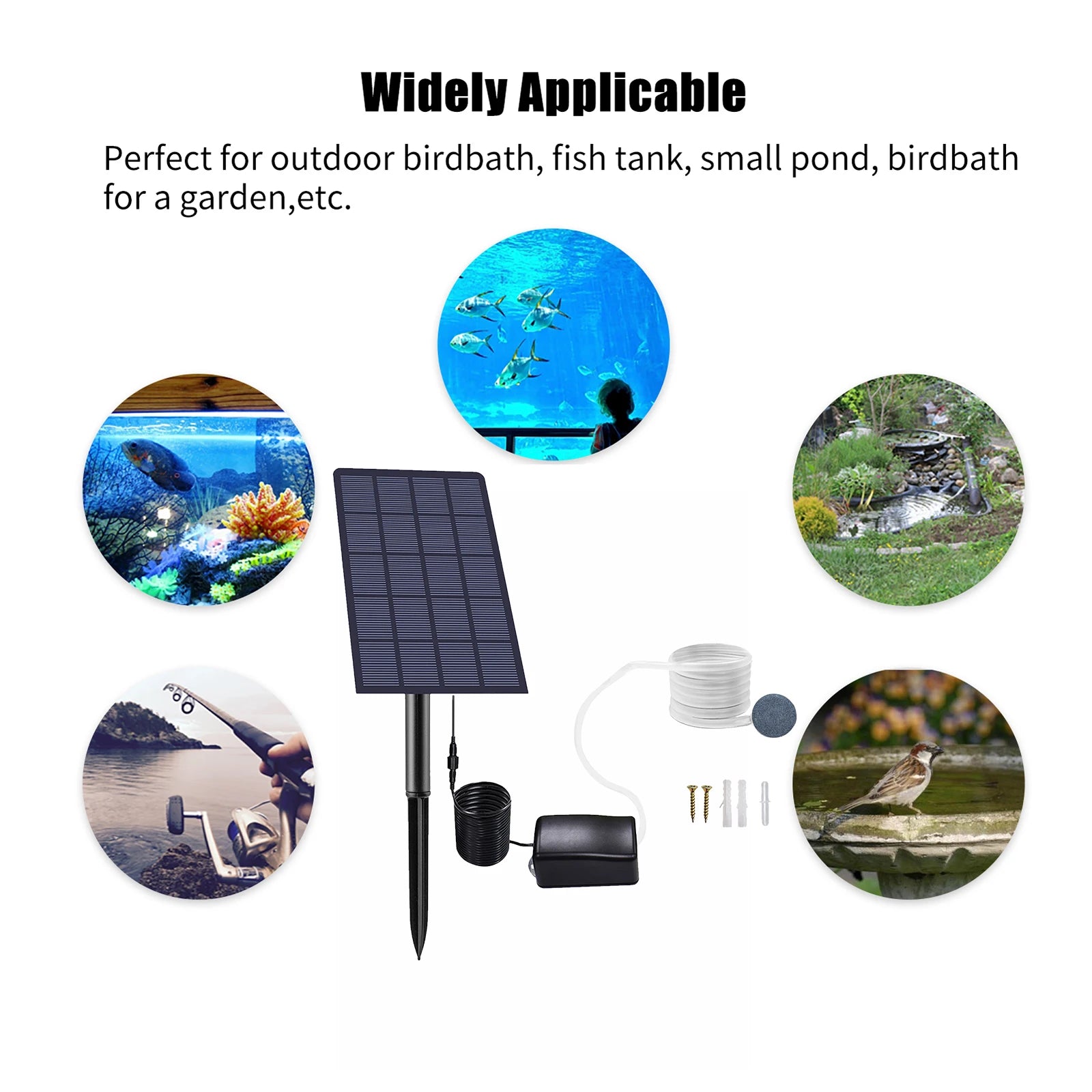 Plug-in Solar Oxygen Pump Fish Tank Oxygenator Aquarium Aerator Air