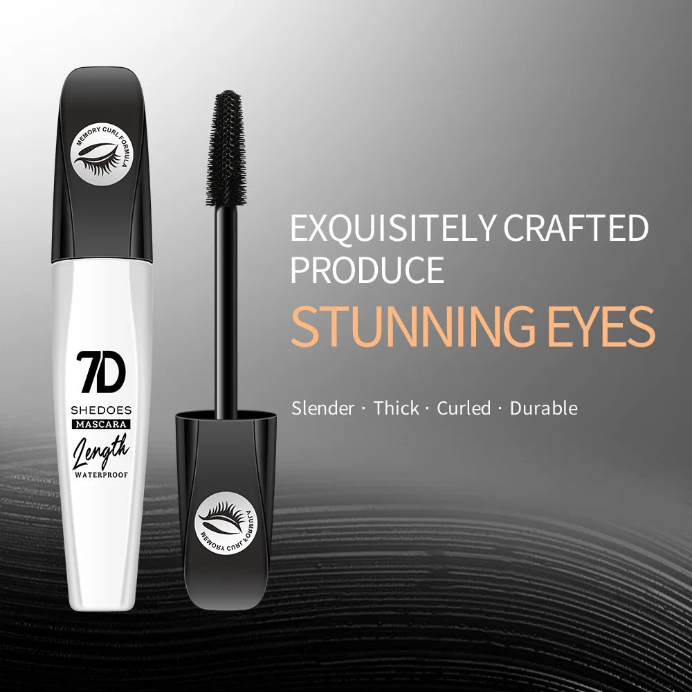 7D mascara waterproof and easy to remove makeup, no smudging and no makeup removal, slender and curled thick mascara Zpaxo