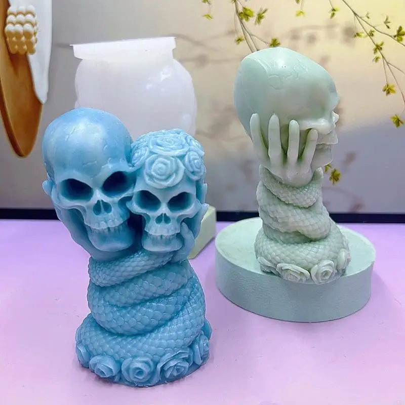 Skull Rose Snake Silicone Molds Making Soap Chocolate Halloween Home