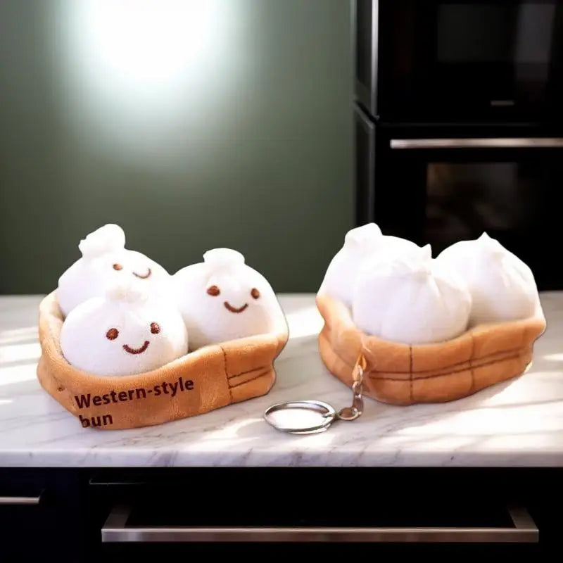 Birthday Present Idea Kawaii Xiaolongbao Keychain Soft Cartoon Bun Zpaxo