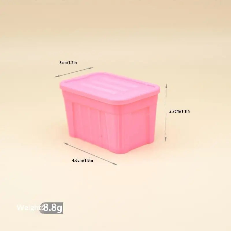 ▶1Pcs 1:12 Dollhouse Mini Color Storage Box With Lid Model Home Decoration Dolls House Micro Scene Ornaments Decor Props Zpaxo A1
