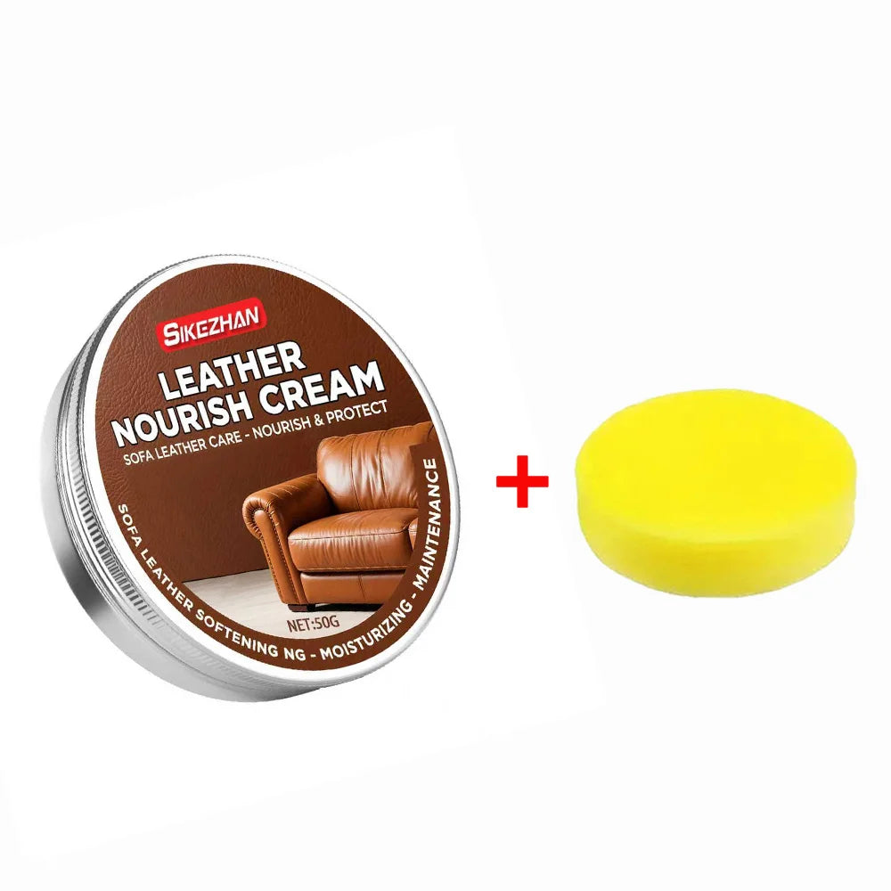 Advanced Leather Cleaning Cream Restoration Oil Cream Leather Sofa Car Interior Polishing Penetrates Deeply Long-Lasting Beauty Zpaxo 50g