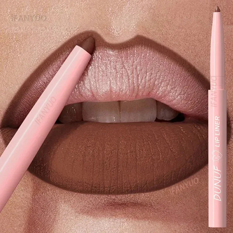 Lip Liner Pencil Long-Lasting Matte Creamy Plumping Lip Stain Waterproof Natural Nude Brown Slim Lip Liner Makeup Zpaxo